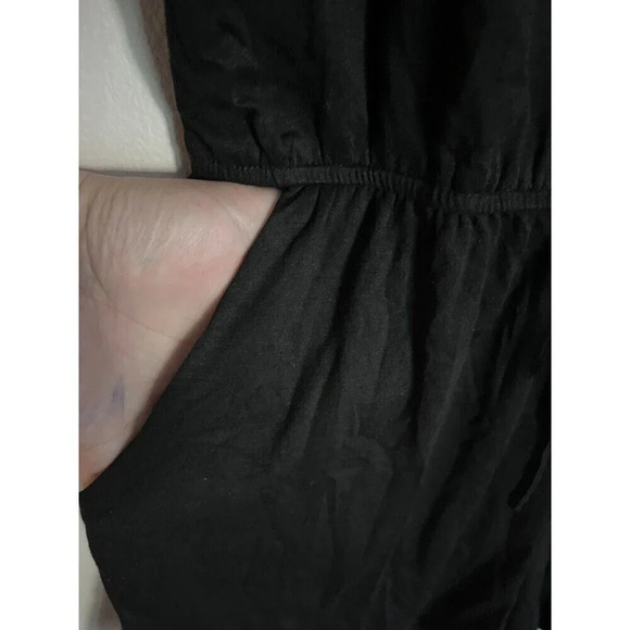 Women’s Romper Black Large Soft Stretch Casual Comfort Pocket Rayon Blend - Picture 6 of 6